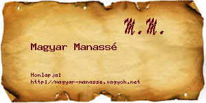Magyar Manassé névjegykártya